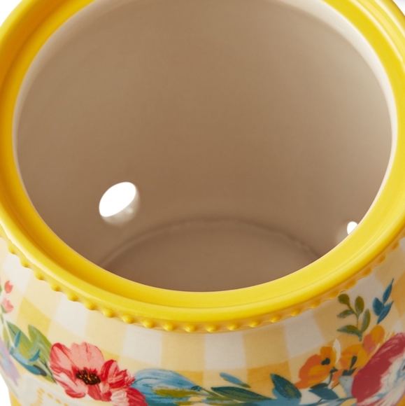 New Arrival 2023 Pioneer Woman Sweet Romance Yellow Gingham Garlic  Keep… - Picture 2 of 6